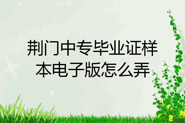 荆门中专毕业证样本电子版怎么弄