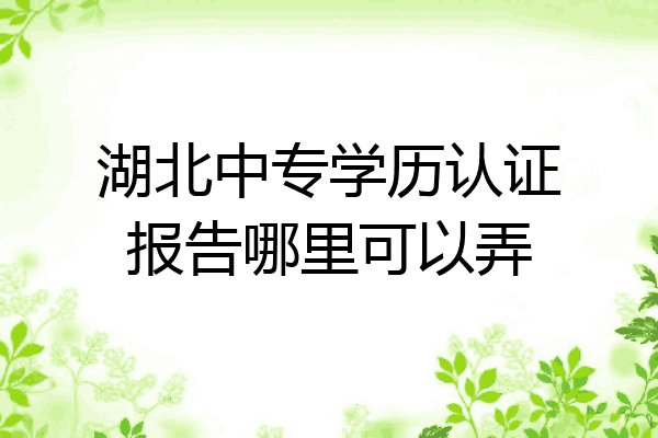 湖北中专学历认证报告哪里可以弄