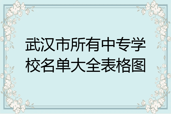 武汉市所有中专学校名单大全表格图