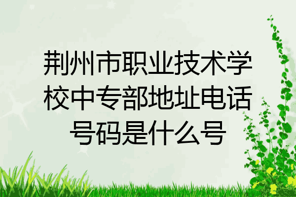 荆州市职业技术学校中专部地址电话号码是什么号