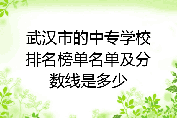 武汉市的中专学校排名榜单名单及分数线是多少