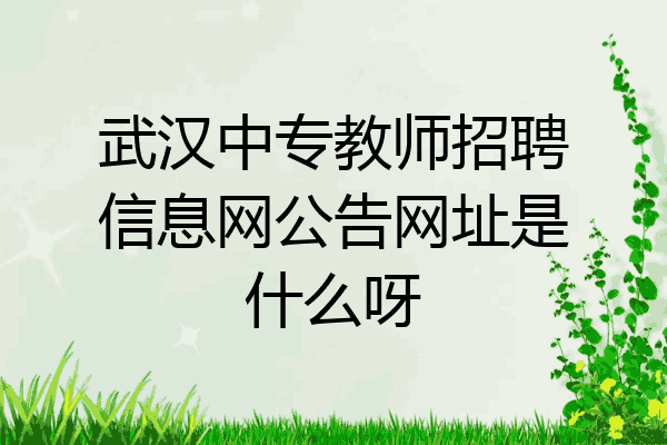 武汉中专教师招聘信息网公告网址是什么呀