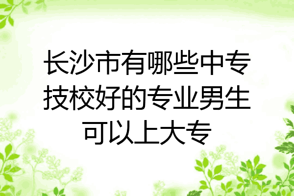 长沙市有哪些中专技校好的专业男生可以上大专