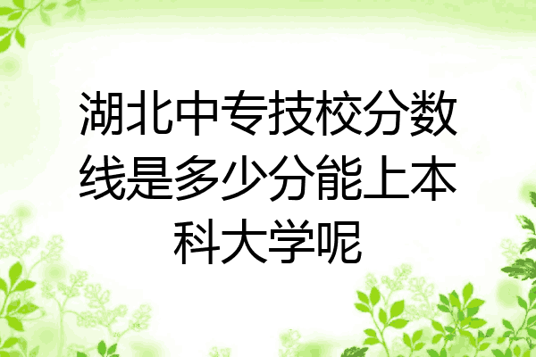 湖北中专技校分数线是多少分能上本科大学呢