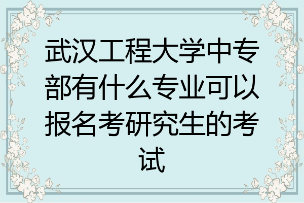 武汉工程大学中专部有什么专业可以报名考研究生的考试