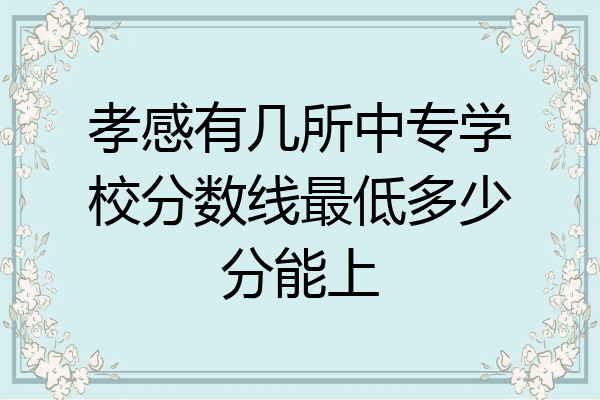孝感有几所中专学校分数线最低多少分能上