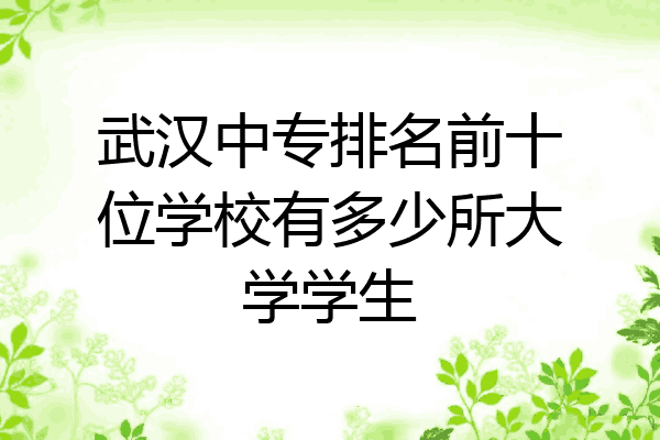 武汉中专排名前十位学校有多少所大学学生