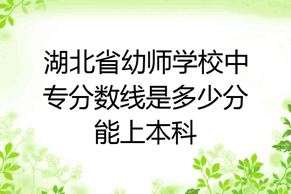 湖北省幼师学校中专分数线是多少分能上本科