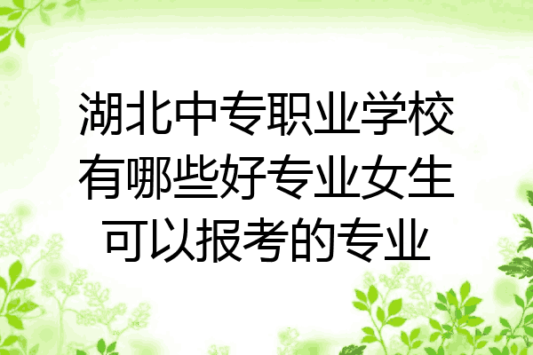 湖北中专职业学校有哪些好专业女生可以报考的专业