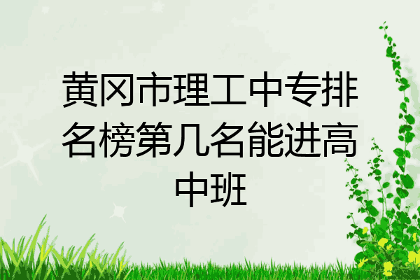 黄冈市理工中专排名榜第几名能进高中班