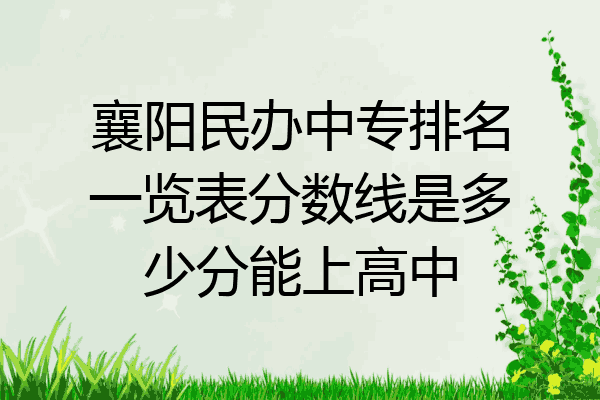 襄阳民办中专排名一览表分数线是多少分能上高中