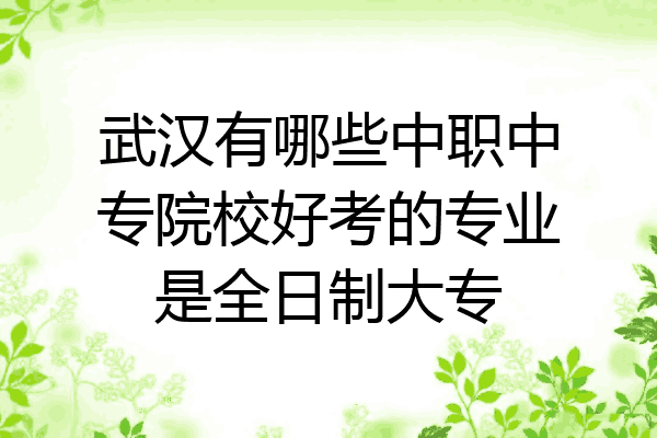 武汉有哪些中职中专院校好考的专业是全日制大专