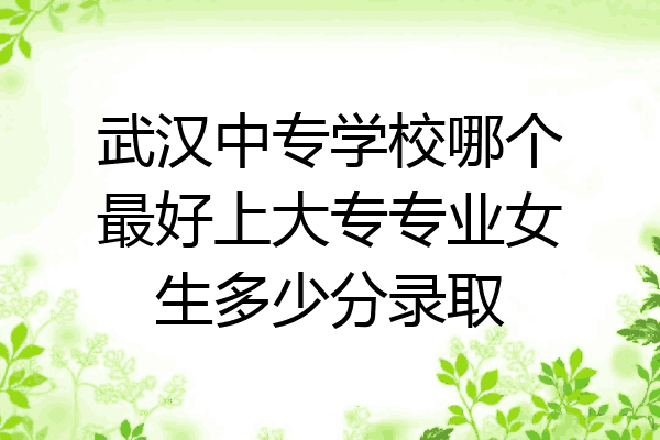 武汉中专学校哪个最好上大专专业女生多少分录取