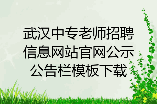 武汉中专老师招聘信息网站官网公示公告栏模板下载