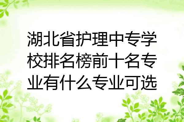 湖北省护理中专学校排名榜前十名专业有什么专业可选