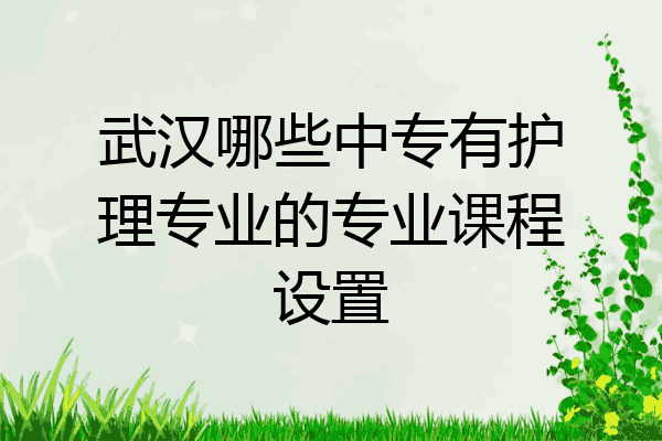 武汉哪些中专有护理专业的专业课程设置