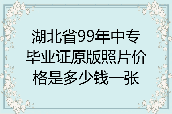 湖北省99年中专毕业证原版照片价格是多少钱一张
