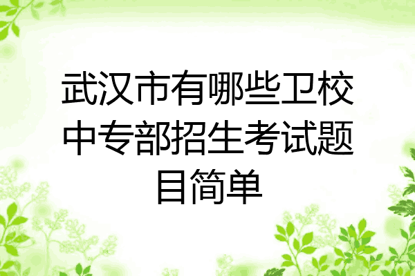武汉市有哪些卫校中专部招生考试题目简单