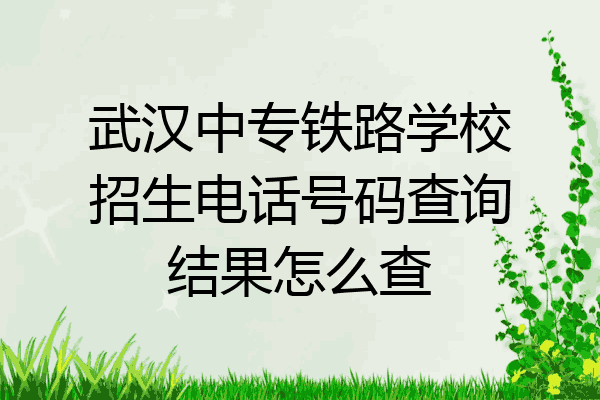 武汉中专铁路学校招生电话号码查询结果怎么查