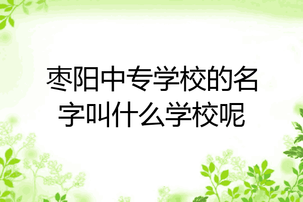 枣阳中专学校的名字叫什么学校呢