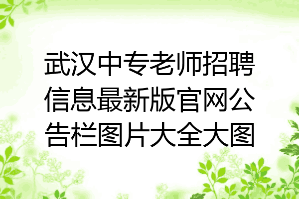 武汉中专老师招聘信息最新版官网公告栏图片大全大图