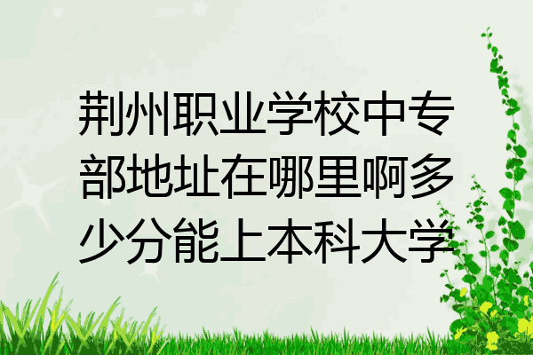 荆州职业学校中专部地址在哪里啊多少分能上本科大学