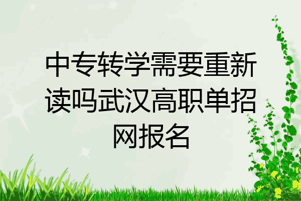 中专转学需要重新读吗武汉高职单招网报名