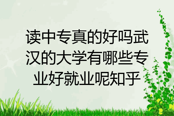读中专真的好吗武汉的大学有哪些专业好就业呢知乎