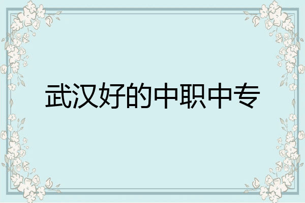武汉好的中职中专
