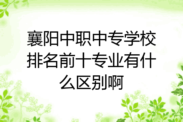 襄阳中职中专学校排名前十专业有什么区别啊