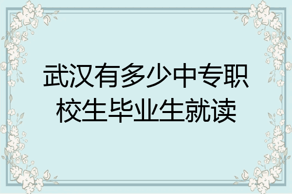 武汉有多少中专职校生毕业生就读