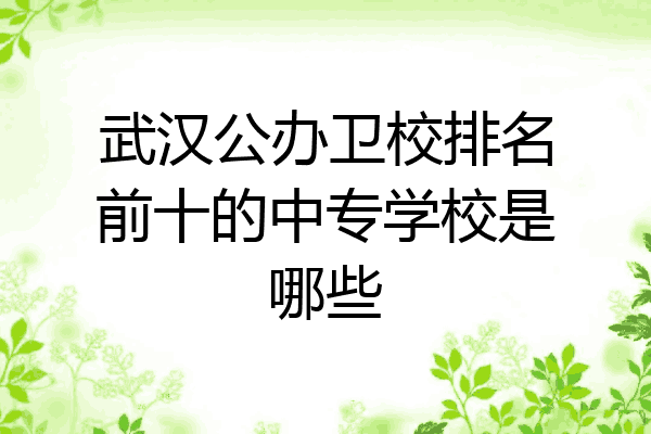 武汉公办卫校排名前十的中专学校是哪些