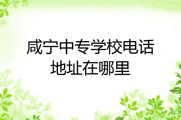 咸宁中专学校电话地址在哪里