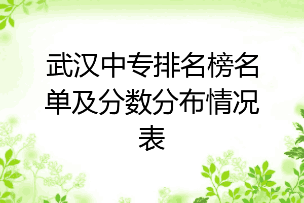 武汉中专排名榜名单及分数分布情况表