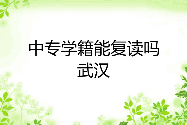 中专学籍能复读吗武汉