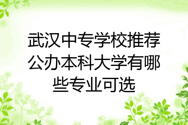 武汉中专学校推荐公办本科大学有哪些专业可选