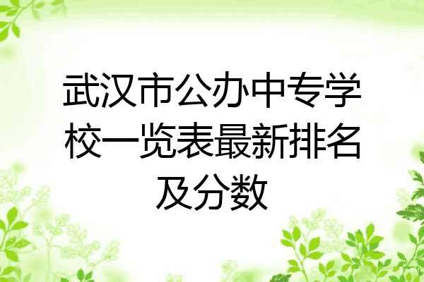 武汉市公办中专学校一览表最新排名及分数