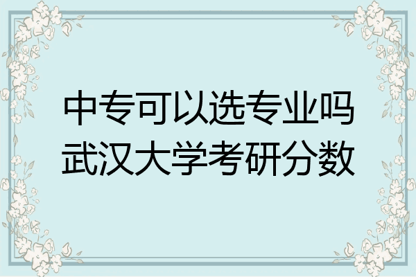 中专可以选专业吗武汉大学考研分数