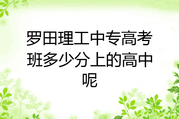 罗田理工中专高考班多少分上的高中呢