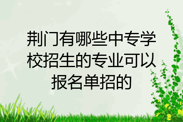 荆门有哪些中专学校招生的专业可以报名单招的