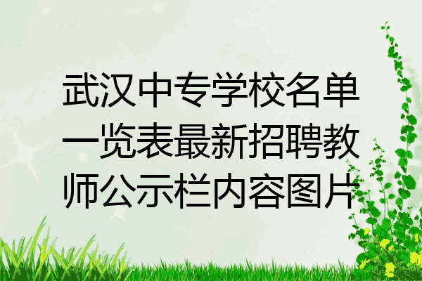武汉中专学校名单一览表最新招聘教师公示栏内容图片