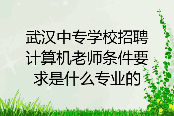 武汉中专学校招聘计算机老师条件要求是什么专业的