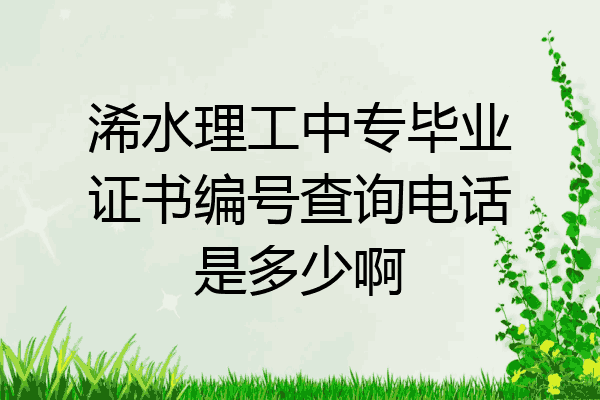 浠水理工中专毕业证书编号查询电话是多少啊