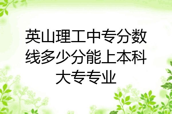 英山理工中专分数线多少分能上本科大专专业