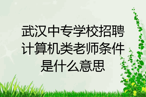 武汉中专学校招聘计算机类老师条件是什么意思