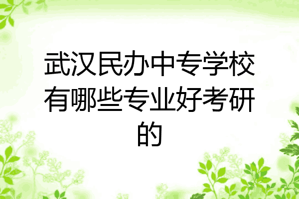 武汉民办中专学校有哪些专业好考研的