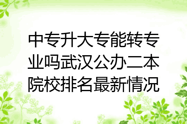 中专升大专能转专业吗武汉公办二本院校排名最新情况