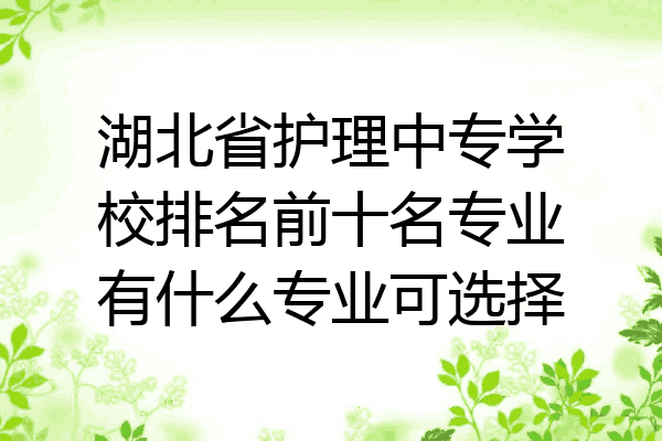 湖北省护理中专学校排名前十名专业有什么专业可选择