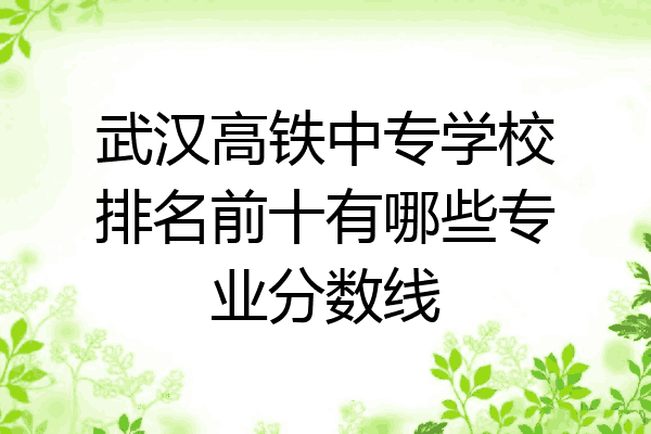 武汉高铁中专学校排名前十有哪些专业分数线
