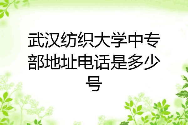 武汉纺织大学中专部地址电话是多少号